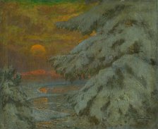 Sunset in winter, 1917. Creator: Ferdinand Katona.