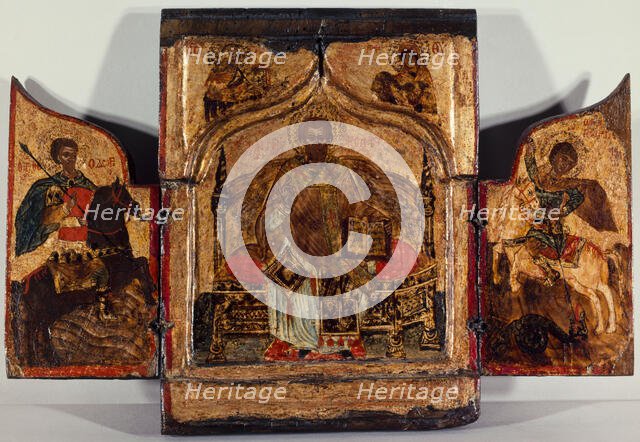 Portable triptych of Saint Nicholas. Creator: Unknown.