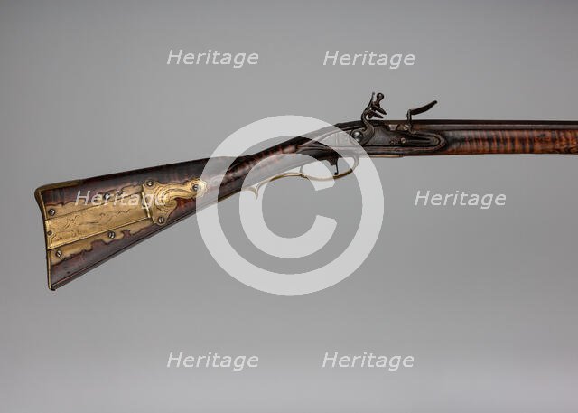 Flintlock Longrifle, American, York County, Pennsylvania, ca. 1770. Creator: George Schreyer.
