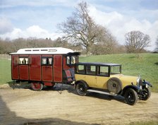 A 1928 Bean Short 14 with a 1926 Eccles Caravan. Artist: Unknown