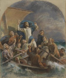 Christ Calms the Storm, study for the altarpiece in Raahe church, 1925. Creator: Eero Jarnefelt.