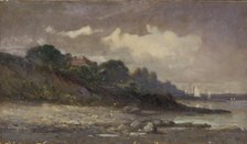 Untitled (shoreline with sailboats and roof), 1893. Creator: Edward Mitchell Bannister.