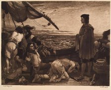 Dawn Revealing the New World to Columbus, (c1852), c1900s. Creator: William Brassey Hole.