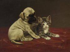 Good Friends (Puppy and Kitten), 4th quarter 19th century. Creator: John Henry Dolph.