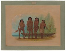 Four Fuegian Indians, 1856/1869. Creator: George Catlin.
