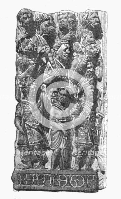 'Bas-reliefs from an Indian Temple; Notes on the Ancient Temples of India', 1875. Creator: Unknown.