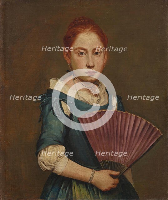 Portrait of a girl with a fan, ca 1725-1730. Creator: Ceruti, Giacomo Antonio (1698-1767).