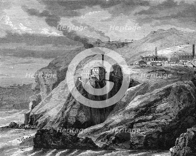 A view of Cornwall, England, 19th century.Artist: Jean Baptiste Henri Durand Brager