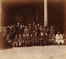 Jewish school children with a teacher, Samarkand, between 1905 and 1915. Creator: Sergey Mikhaylovich Prokudin-Gorsky.