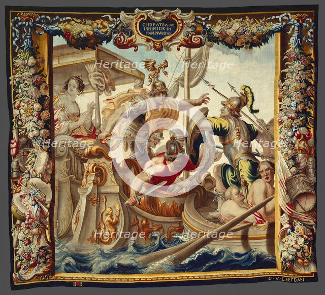 The Battle of Actium from The Story of Caesar and Cleopatra, Brussels, c. 1680. Creator: Willem van Leefdael.