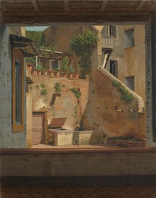 A Courtyard in Rome, 1825-1831. Creator: Martinus Rorbye.