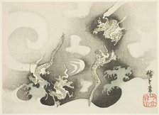 Dragons Among Clouds, 1844. Creator: Ando Hiroshige.