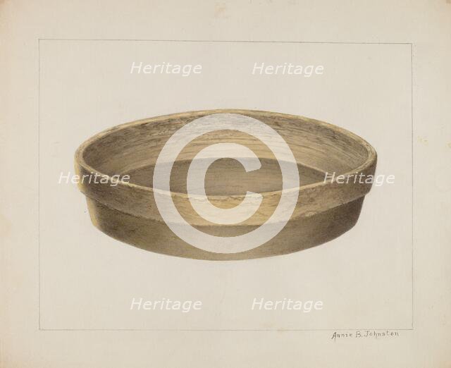 Pottery Flat Bowl, c. 1938. Creator: Annie B Johnston.