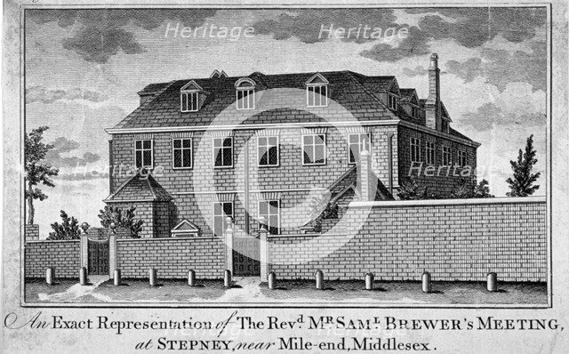 View of Stepney Meeting House, Stepney, London, 1783.              Artist: Anon