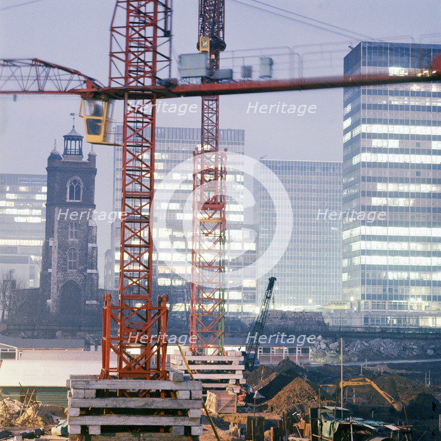 Church of St Giles and the Barbican Estate, City of London, 1962-1964. Artist: John Gay.