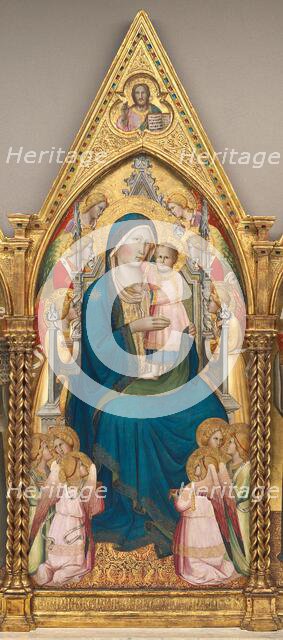 Madonna and Child Enthroned with Twelve Angels, and with the Blessing..., shortly before 1387. Creator: Agnolo Gaddi.