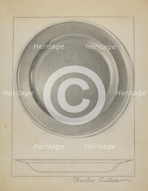 Pewter Plate, c. 1936. Creator: Charles Cullen.