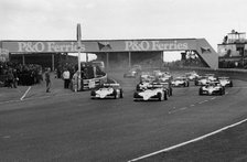 Start of F3 race at Thruxton, Senna front row on left, 4th April 1983. Creator: Unknown.