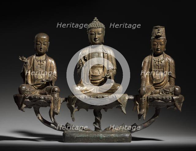 Amitabha Triad, 1400s. Creator: Unknown.