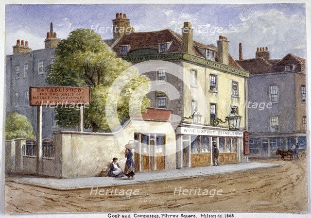 Old Goat and Compasses Inn, Marylebone Road, London, 1868. Artist: JT Wilson