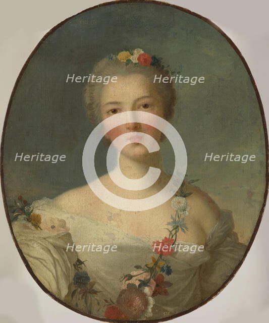 Portrait of Louise Henriette de Bourbon (1726-1759), Duchess of Orléans, 1790-1791. Creator: David, Jacques Louis, (School)  .