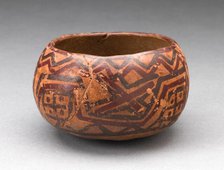 Miniature Bowl with Abstract Red and Black Geometric Patterns, A.D. 1450/1532. Creator: Unknown.