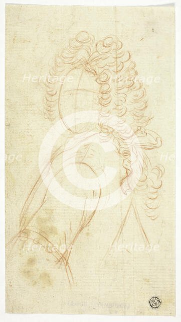 Half-Length Sketch of Gentleman Wearing Wig, n.d. Creator: Unknown.