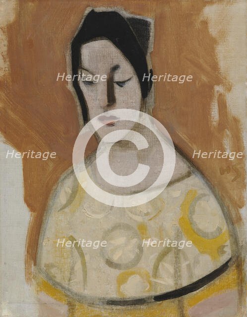 The Fortune-Teller (Woman in Yellow Dress), 1926. Creator: Helene Schjerfbeck.