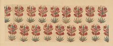 Curtain Fragment with Rows of Flowers, India, Before 1667. Creator: Unknown.