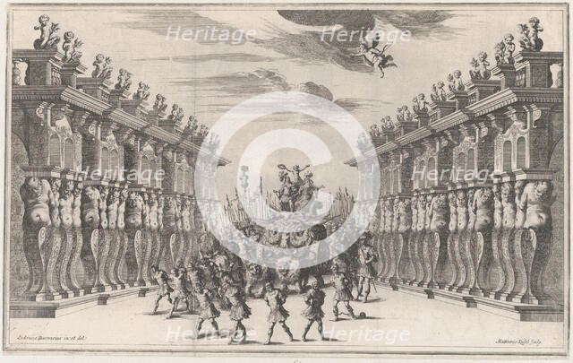 Atrium of the Palace of Venus; set design from 'Il Pomo D'Oro', 1668. Creator: Mathäus Küsel.