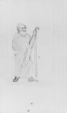 Old Man with Staff (from Sketchbook), . Creator: John William Casilear.