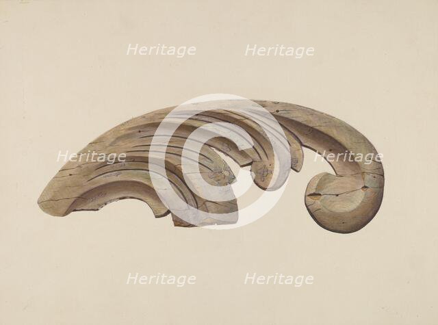 Wood Carving - Scroll, c. 1939. Creator: Clements Clayton.