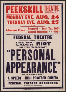 Personal Appearance 1, Peekskill, NY, [1930s]. Creator: Unknown.