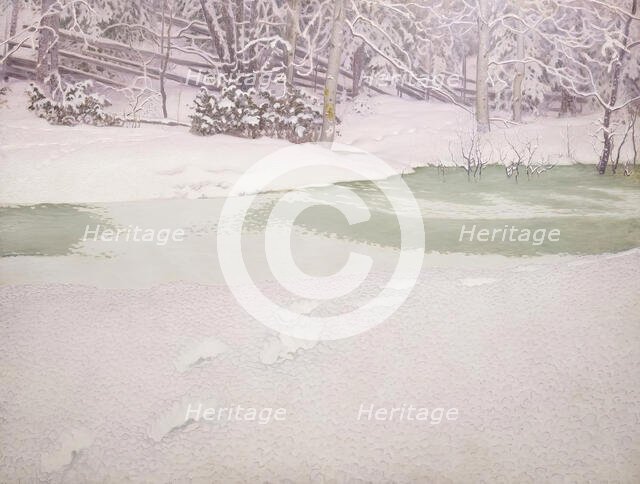 Newly fallen snow, 1909. Creator: Gustaf Fjaestad.