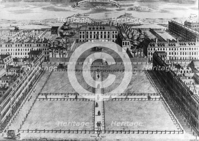 'Southampton or Bloomsbury Square', London, c1725. Artist: Sutton Nicholls