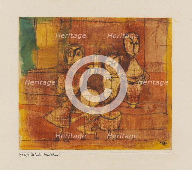 Children And Dog, 1920. Creator: Klee, Paul (1879-1940).