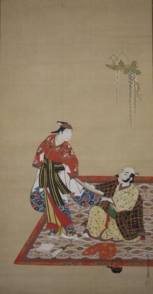 Samurai and Wakashu (Bushi to wakashu), early 18th century. Creator: Miyagawa Issho.