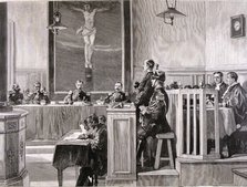 Process of high treason. Council of War'. Alfred Dreyfus (1859-1935), French military, engraving …