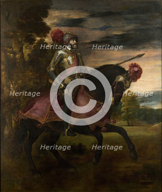 Equestrian Portrait of Charles V of Spain (1500-1558), 1548. Artist: Titian (1488-1576)