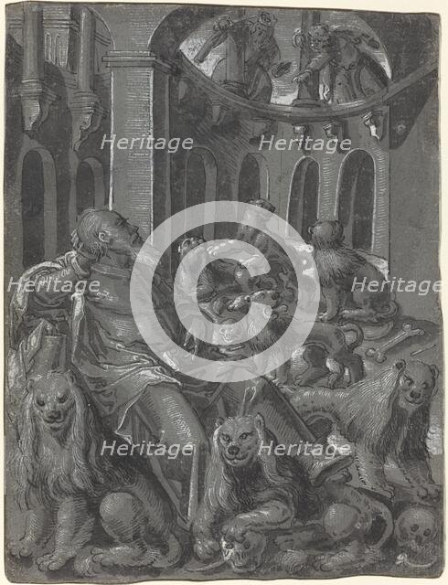 Daniel in the Lions' Den [recto], c. 1600. Creator: Unknown.