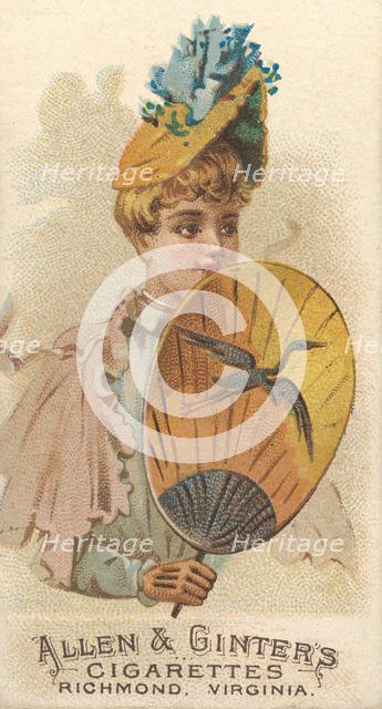 Plate 36, from the Fans of the Period series (N7) for Allen & Ginter Cigarettes Brands, 1889. Creator: Allen & Ginter.