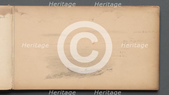 Sketchbook, page 04: Sea Scape with Color Notations, 1859. Creator: Sanford Robinson Gifford (American, 1823-1880).