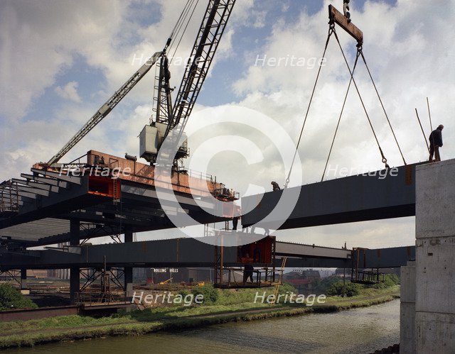 Tinsley Viaduct under construction, Meadowhall, near Sheffield, South Yorkshire, 1967. Artist: Michael Walters