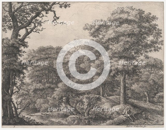 Travelers Resting in the Forest, 17th century. Creator: Anthonie Waterloo.