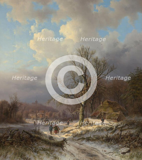 Snow Landscape, 1845. Creator: Alexander Joseph Daiwaille.