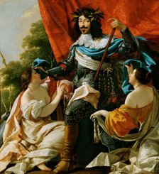Louis XIII Between Two Figures Symbolizing France and Navarre, 1635. Creator: Vouet, Simon (1590-1649).