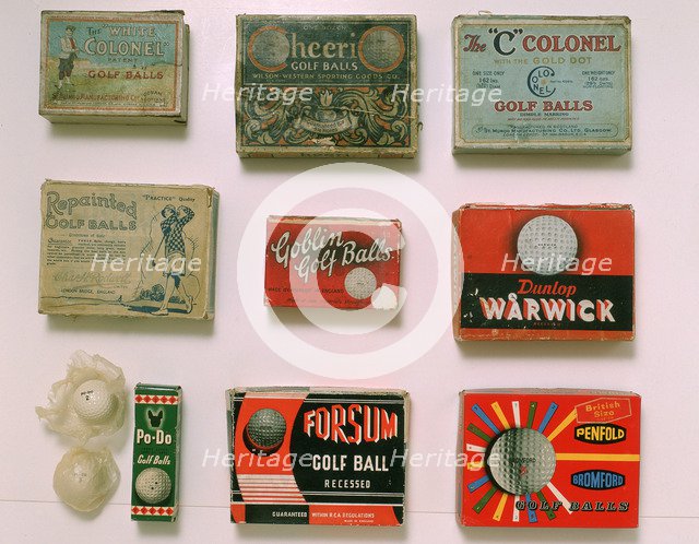 Various golf ball boxes, early 20th century. Artist: Unknown