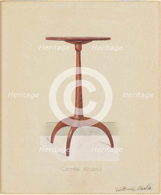 Shaker Table, (Candle Stand) c. 1936. Creator: Victor F. Muollo.
