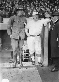 Hank Gowdy in military uniform with manager John McGraw, New York NL (baseball), 1917. Creator: Bain News Service.