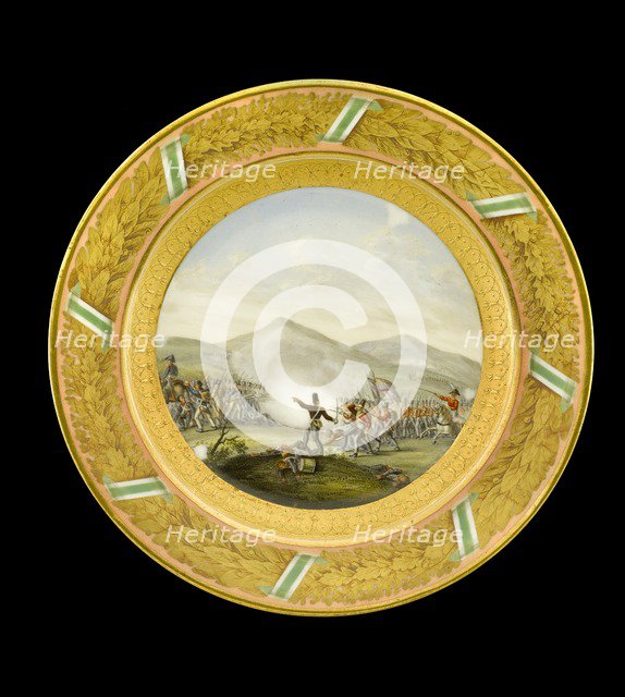 Dessert plate depicting the Battle of Albuera, Spain, 1811 (1818). Artist: Unknown.